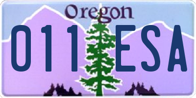 OR license plate 011ESA
