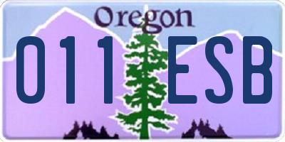 OR license plate 011ESB
