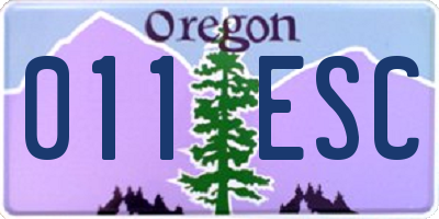 OR license plate 011ESC