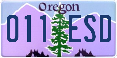 OR license plate 011ESD