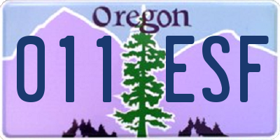 OR license plate 011ESF
