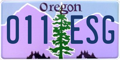 OR license plate 011ESG