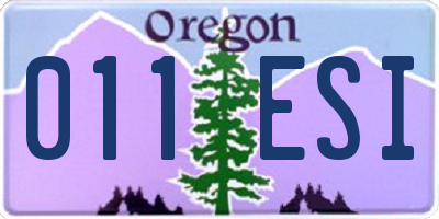 OR license plate 011ESI