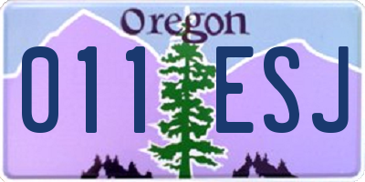 OR license plate 011ESJ