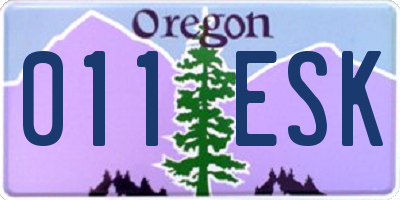 OR license plate 011ESK