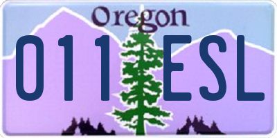 OR license plate 011ESL