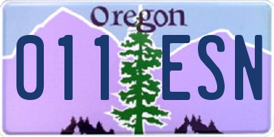 OR license plate 011ESN
