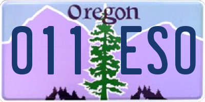 OR license plate 011ESO