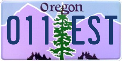 OR license plate 011EST