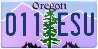 OR license plate 011ESU