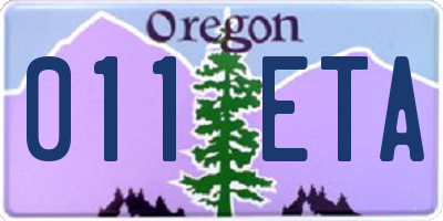 OR license plate 011ETA