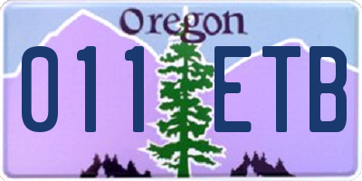 OR license plate 011ETB