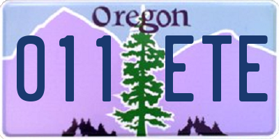 OR license plate 011ETE