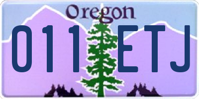 OR license plate 011ETJ