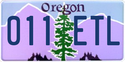 OR license plate 011ETL