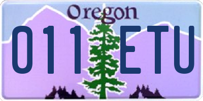 OR license plate 011ETU