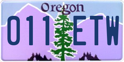 OR license plate 011ETW