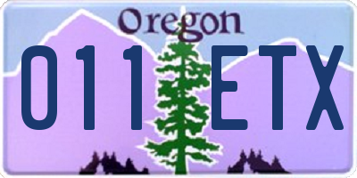OR license plate 011ETX