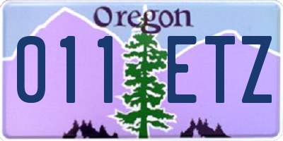 OR license plate 011ETZ