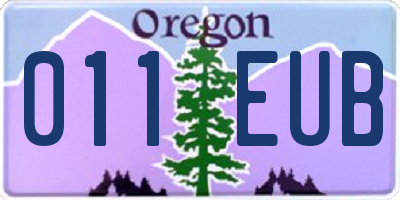 OR license plate 011EUB