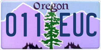 OR license plate 011EUC