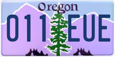 OR license plate 011EUE