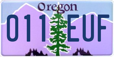OR license plate 011EUF