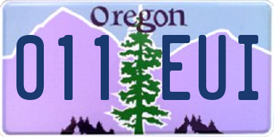 OR license plate 011EUI