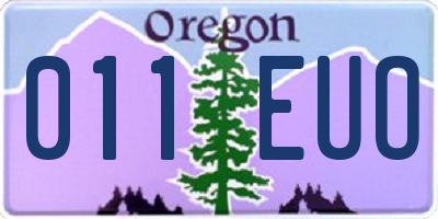 OR license plate 011EUO
