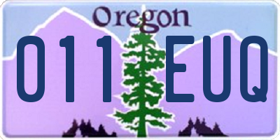 OR license plate 011EUQ