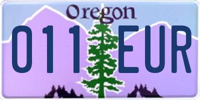 OR license plate 011EUR