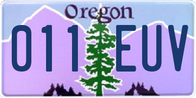 OR license plate 011EUV