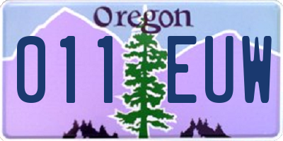 OR license plate 011EUW