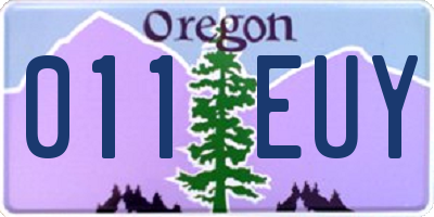 OR license plate 011EUY