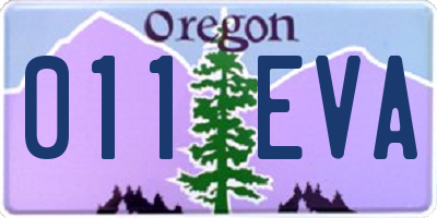 OR license plate 011EVA