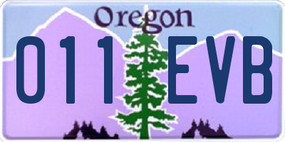 OR license plate 011EVB