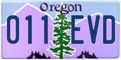 OR license plate 011EVD