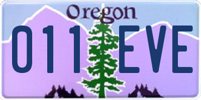 OR license plate 011EVE