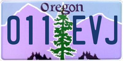 OR license plate 011EVJ