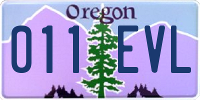OR license plate 011EVL