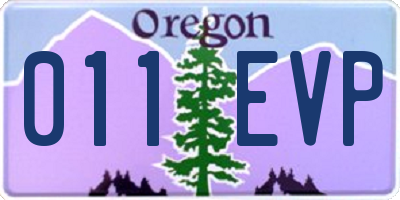 OR license plate 011EVP