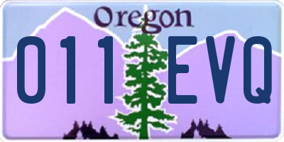 OR license plate 011EVQ