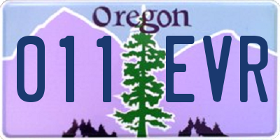 OR license plate 011EVR