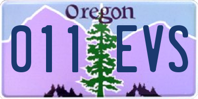 OR license plate 011EVS