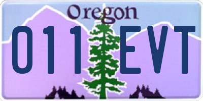 OR license plate 011EVT
