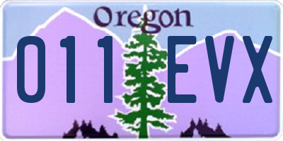 OR license plate 011EVX