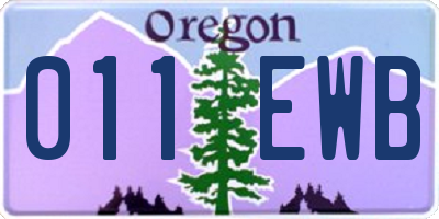 OR license plate 011EWB