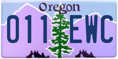 OR license plate 011EWC