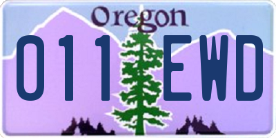 OR license plate 011EWD