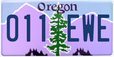 OR license plate 011EWE